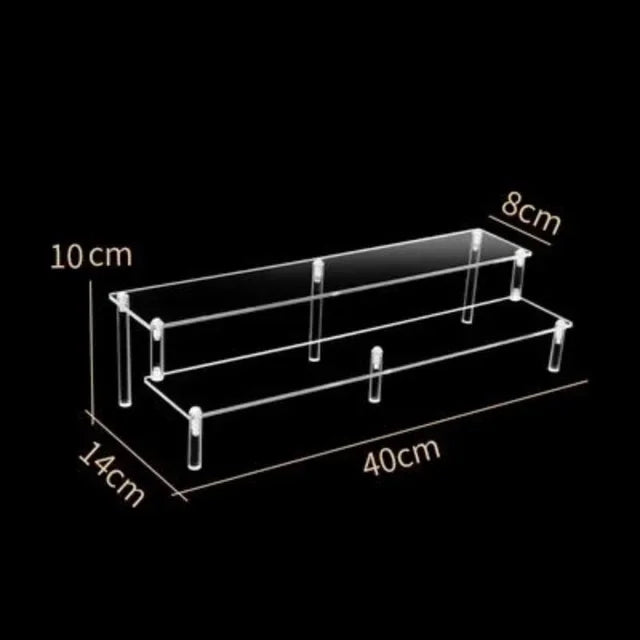 Black Acrylic Display Stand 1–5 Tier Riser for Figures & Decor