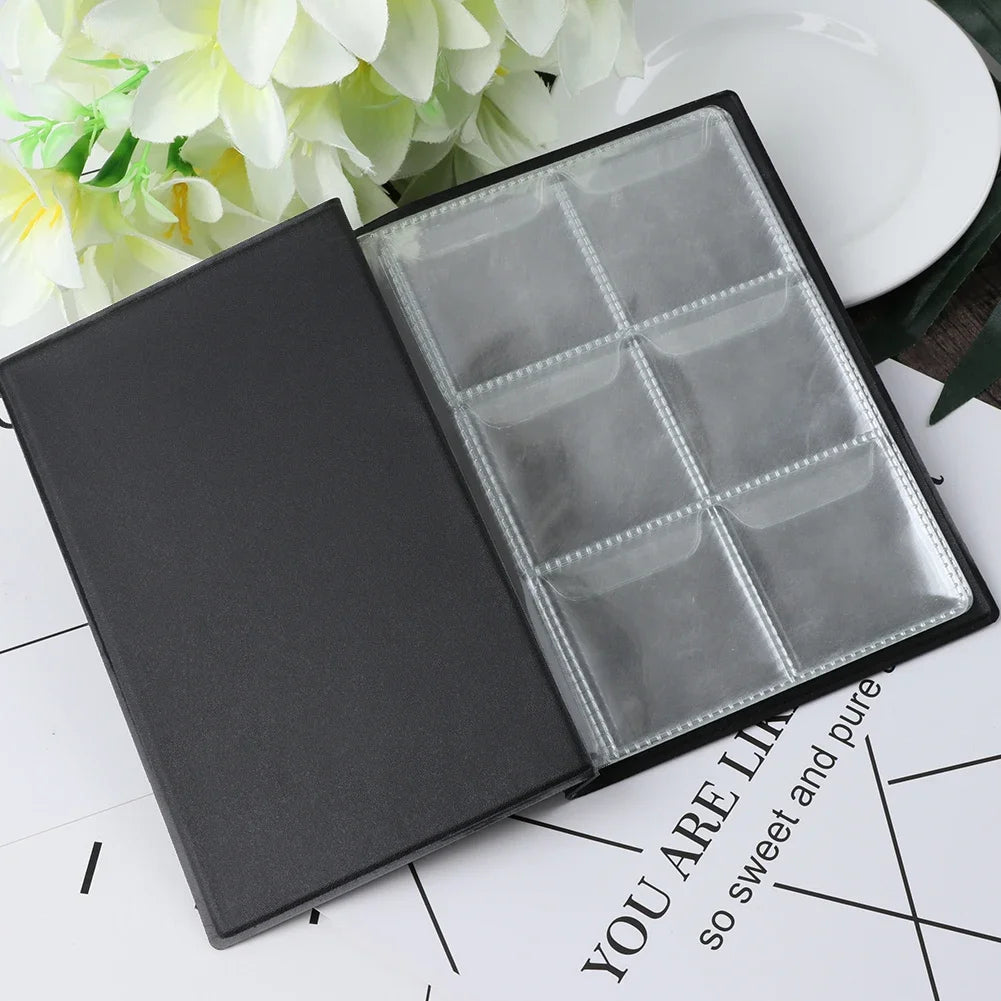 60 Pockets Artificial PU Leather Commemorative Coins Collection Album Book Collecting Money Organizer Storage Bags Storage Book Peaceful Pleasures Health and Wellness