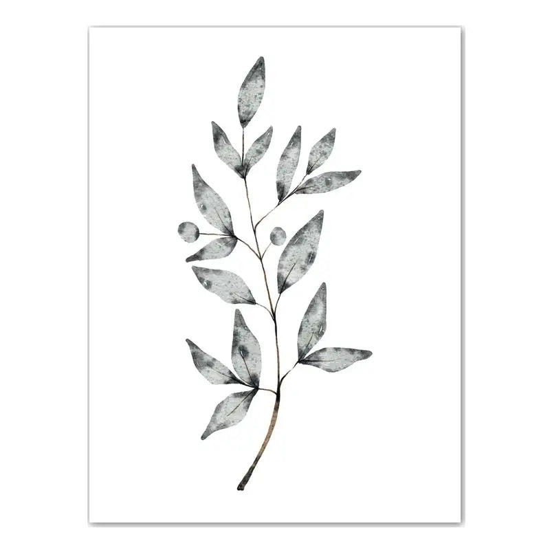 Nordic Botanical Canvas Wall Art – Plant Leaf Minimalist Poster Canvas Wall Art Peaceful Pleasures Health and Wellness 02 40x60cm No Frame China Mainland