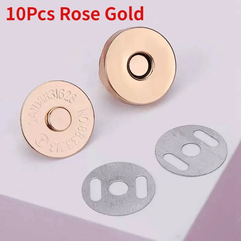 Magnetic Snap Buttons for Bags & Sewing – Metal Flatback Set