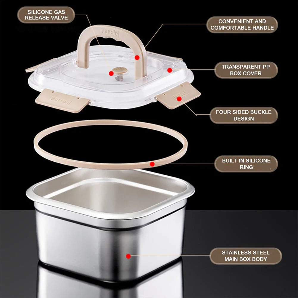 Stainless Steel Leak-Proof Food Storage Box with Handle