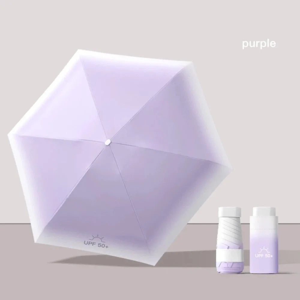 Portable Ultraviolet Protection Pocket Rain Umbrella Ultralight Dual Use Sun Umbrella Wind Resistant Mini Pocket Parasol Outdoor Peaceful Pleasures Health and Wellness 5 8K iron