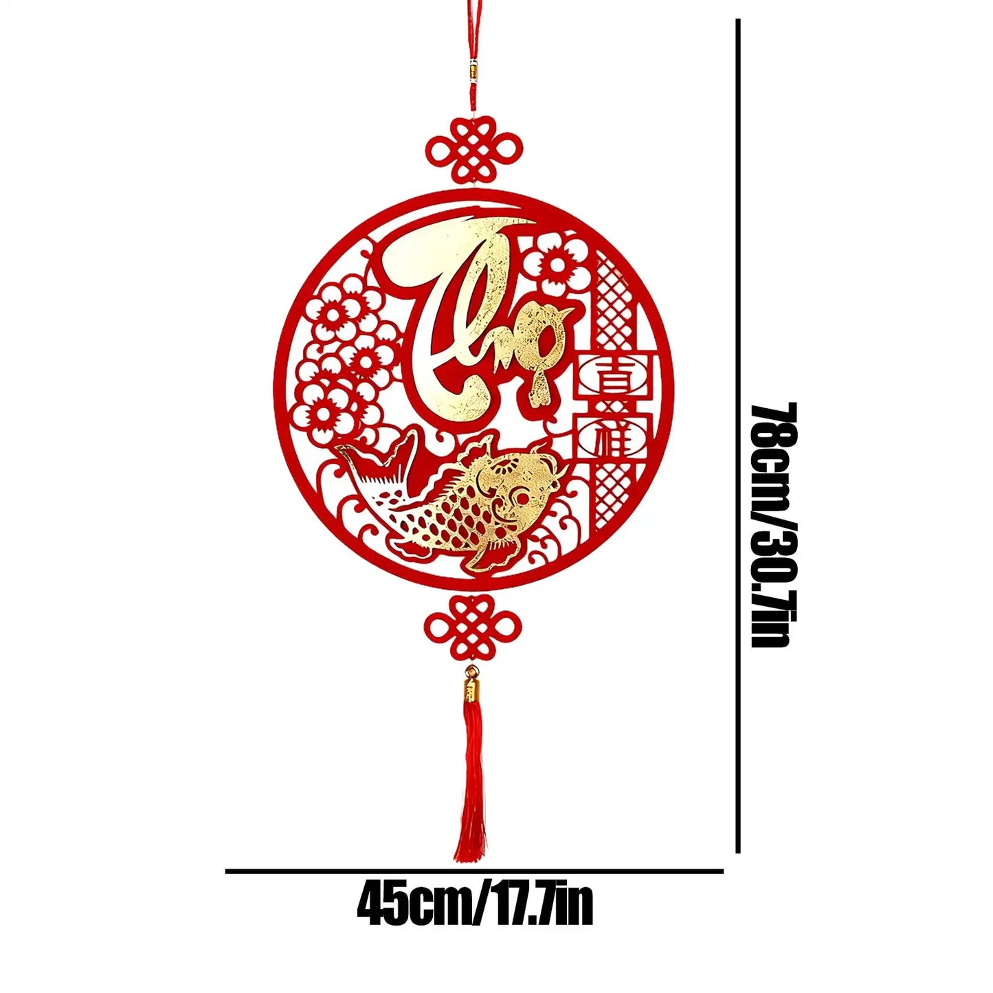 Chinese New Year Decorations Vietnamese Holiday Pendant 2026 Spring Festival Red And Gold Wall Decorations For Home Office Car Peaceful Pleasures Health and Wellness