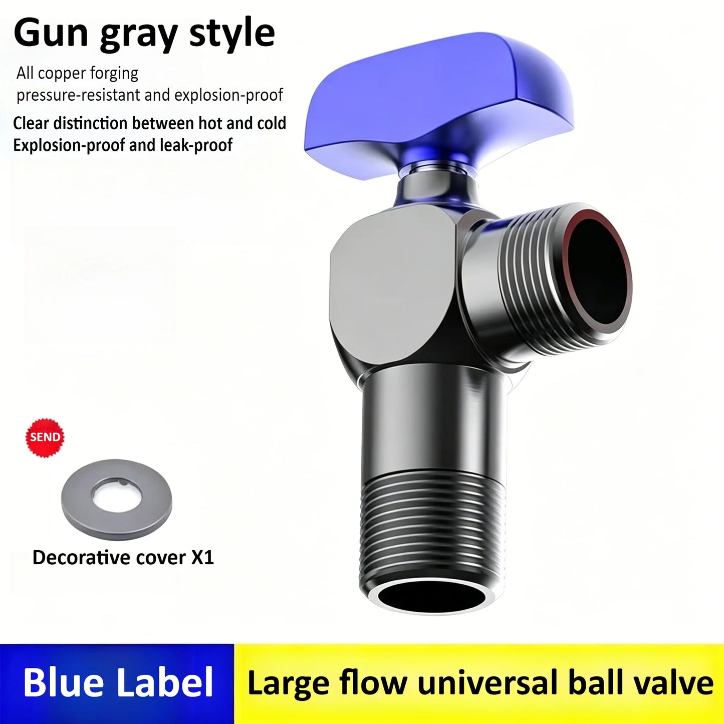 Brass Heavy-Duty Ball Valve – 4-Point Hot & Cold Threaded
