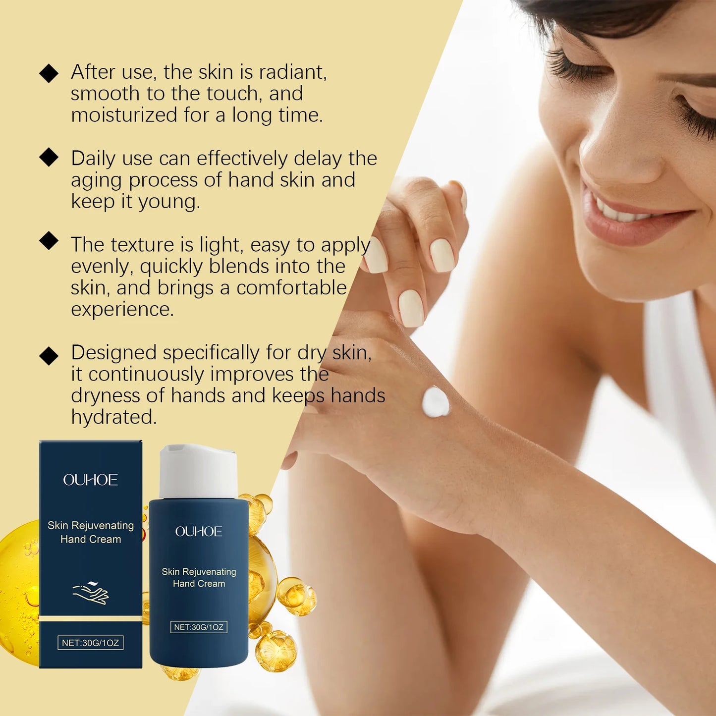 Hand Cream with Niacinamide, Retinol & Hyaluronic Acid – 30g