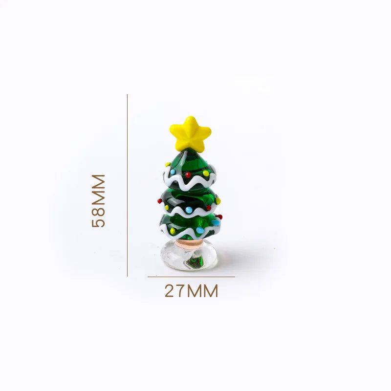 Glass Crystals Christmas Tree Figurine Statue Table Ornaments Christmas Tree Miniature Mini Handmade Crystals Ornaments decor Peaceful Pleasures Health and Wellness SD01004