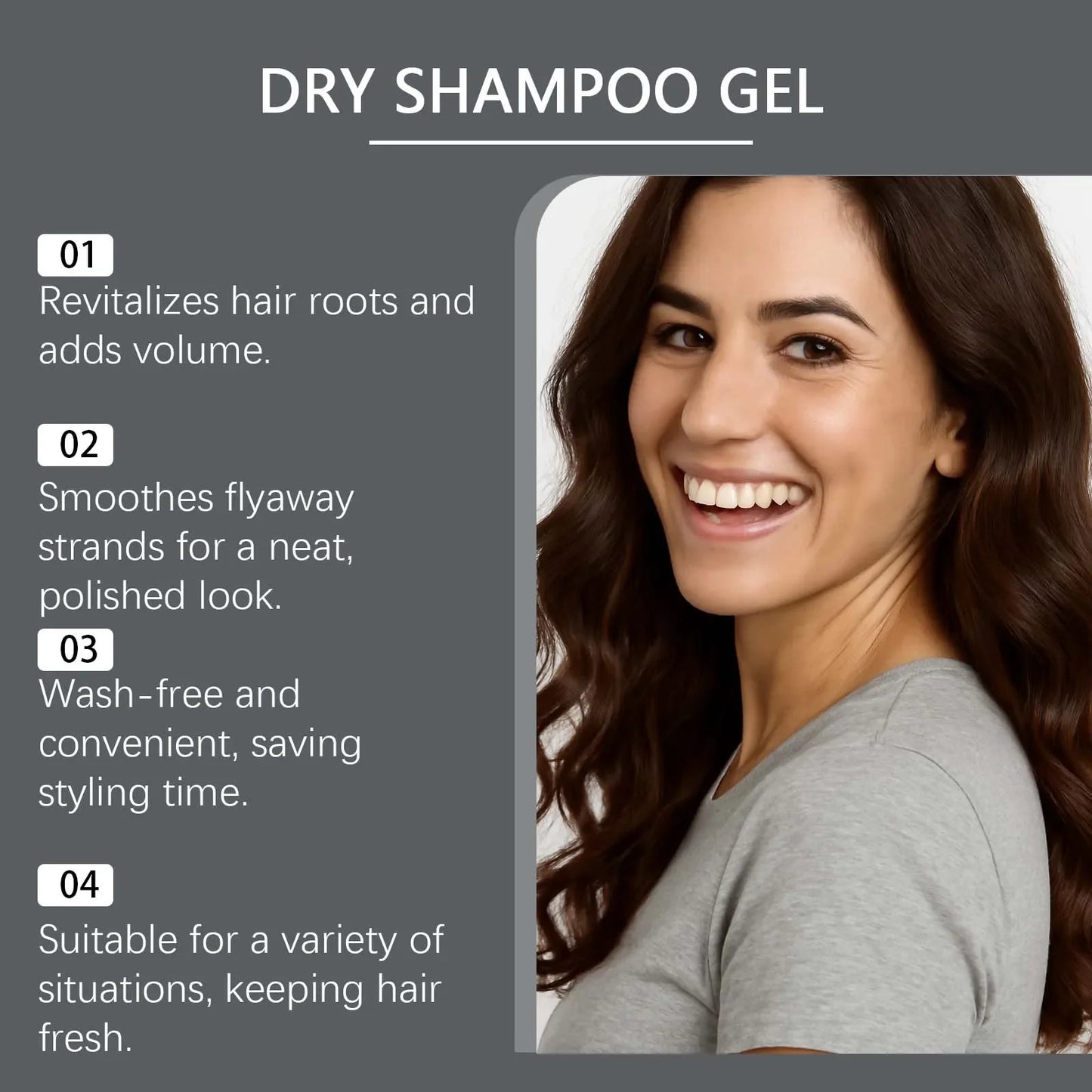 Dry Shampoo Gel – No-Rinse Oil Control & Volume 62g