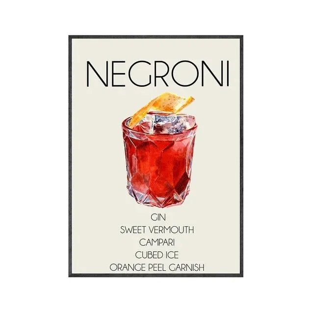 Gin & Tonic Cocktail Canvas Wall Art | Bar Home Decor Print