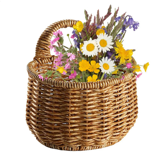 Hanging Woven Wall Basket | Boho Bamboo Storage & Decor Woven Wall Basket Peaceful Pleasures Health and Wellness