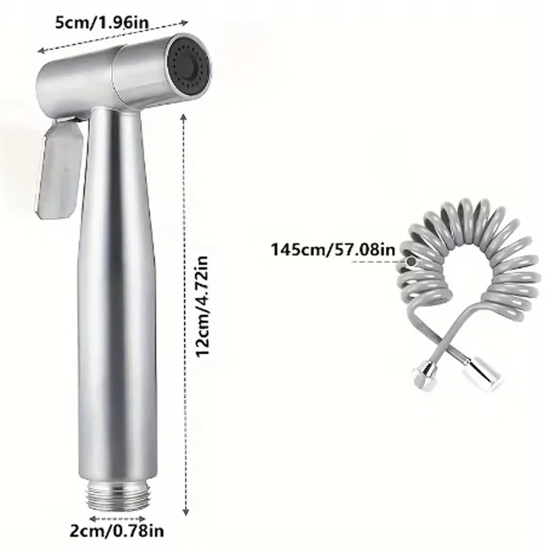 High Pressure Handheld Shower Kit – Stainless Steel Spray Gun