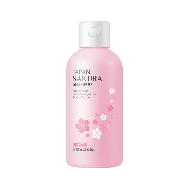 LAIKOU Sakura Shampoo And Hair Conditioner Cherry Blossom Nourishing Repair Dry Hair Smooth Anti Frizz Moisturizing Hair Care Peaceful Pleasures Health and Wellness Shampoo-100ml