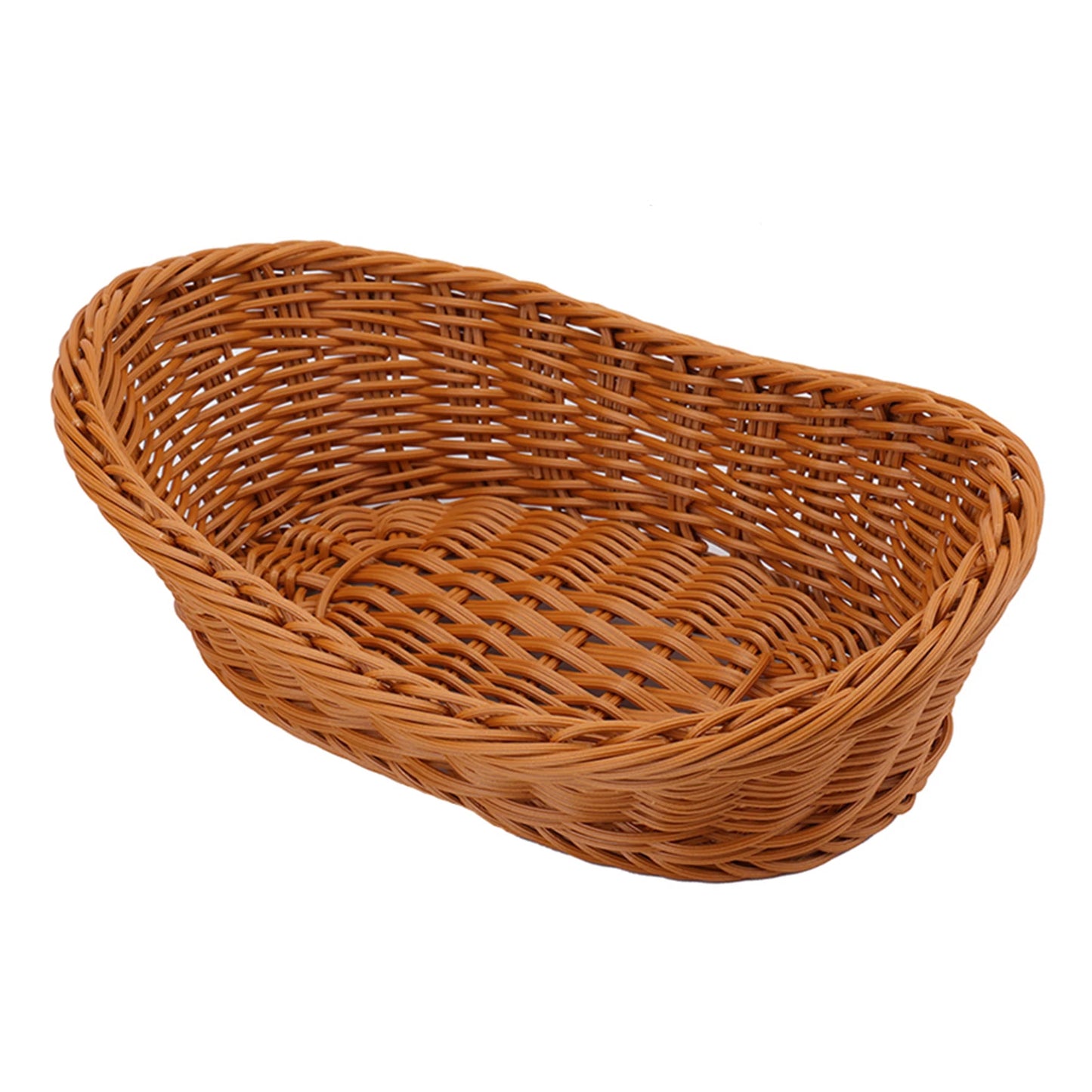 Simulation Hand Woven Rattan Basket Stylish Woven Fruit Candy Cake Food Serving Basket Tray for Restaurant Kitchen Table Peaceful Pleasures Health and Wellness