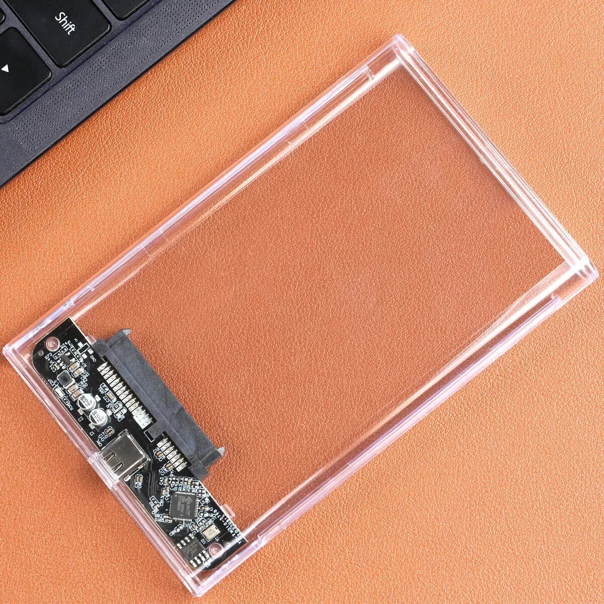 2.5 Inch HDD SSD Case SATA to USB 3.1 Type C 4TB Transparent External Hard Drive Housing Compatible UASP SATA III Laptop Peaceful Pleasures Health and Wellness