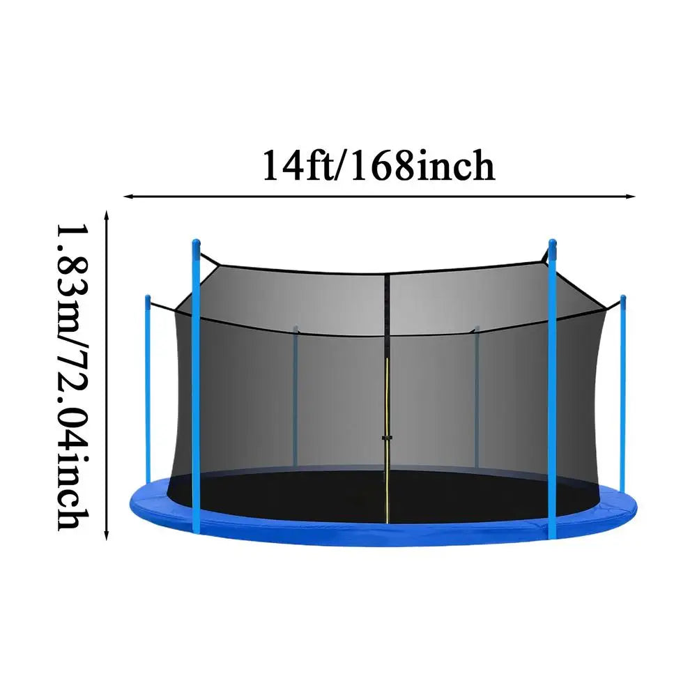 12ft & 14ft Round Trampoline Replacement Safety Net | 6 & 8 Pole