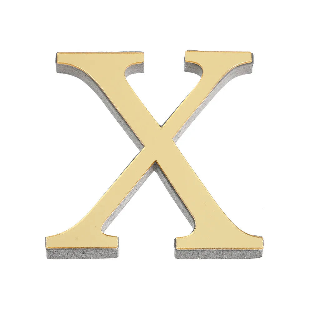 DIY 3D Mirror 26 Letters Wall Stickers Logo Name Alphabet Wedding Love Letters English Wall Home Decor Wall Art Mural Stickers Peaceful Pleasures Health and Wellness X