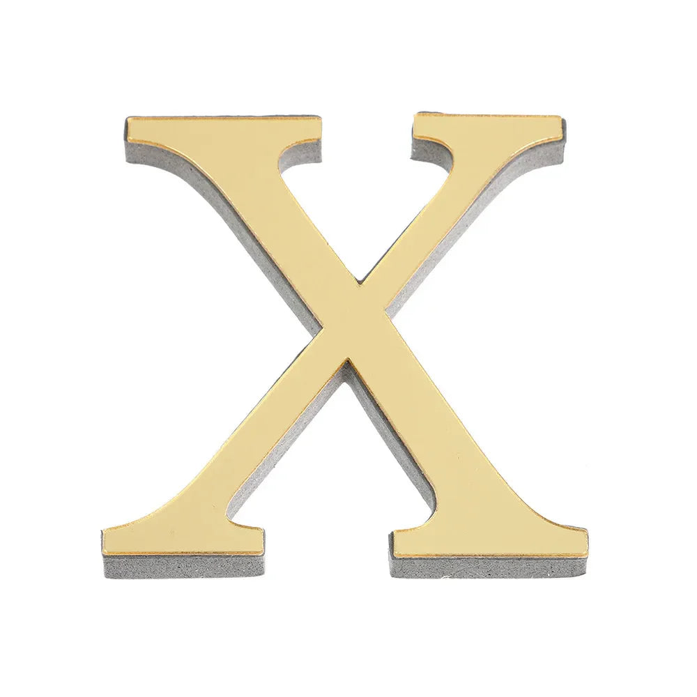 3D Mirror Acrylic Letter Wall Sticker | DIY Gold Alphabet Decal