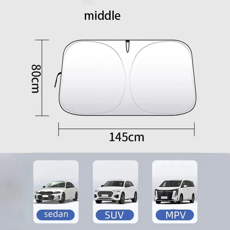 Foldable Car Windshield Sunshade | UV Block & Cooling Cover