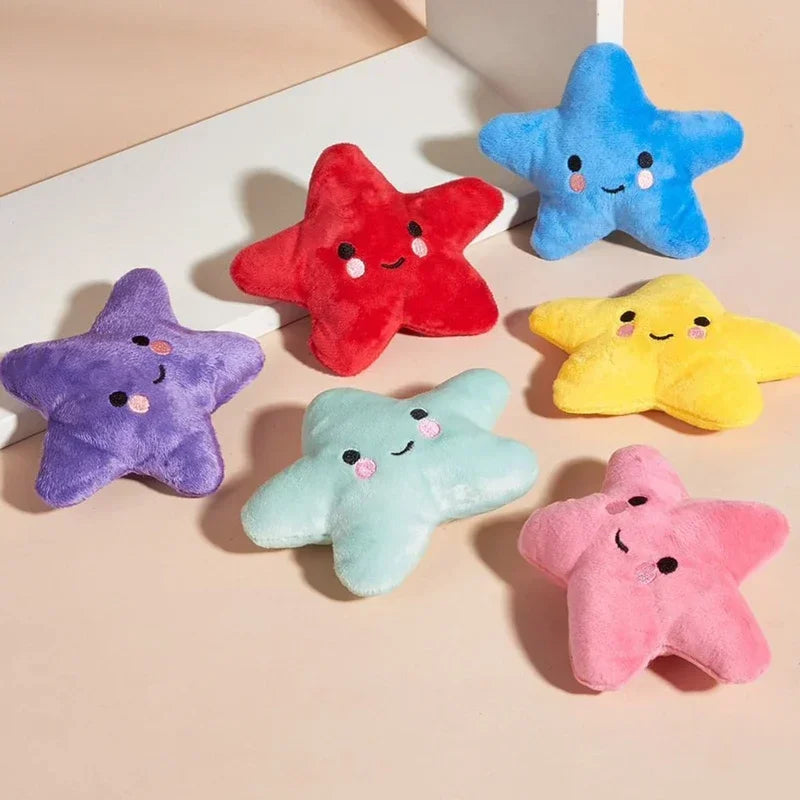 6-Pack Plush Pentagram Squeaky Dog Toys for Small & Medium Dogs