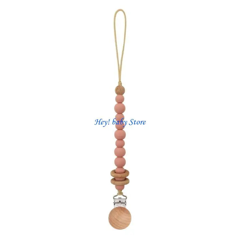 Handmade Wooden Silicone Baby Pacifier Soother Chain | 0–12M
