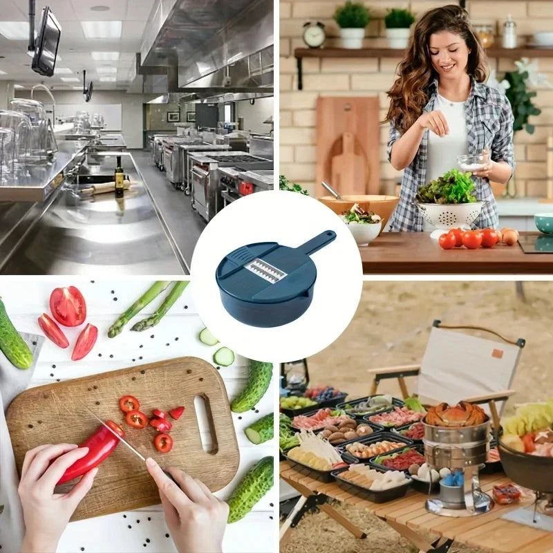 9-in-1 Vegetable Cutter, Slicer & Grater – Manual Kitchen Tool