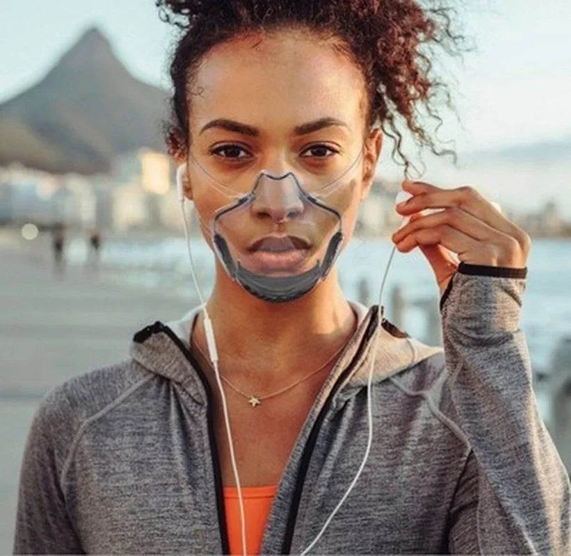 Transparent Protective Face Shield Mask Reusable Adult Plastic Mouth