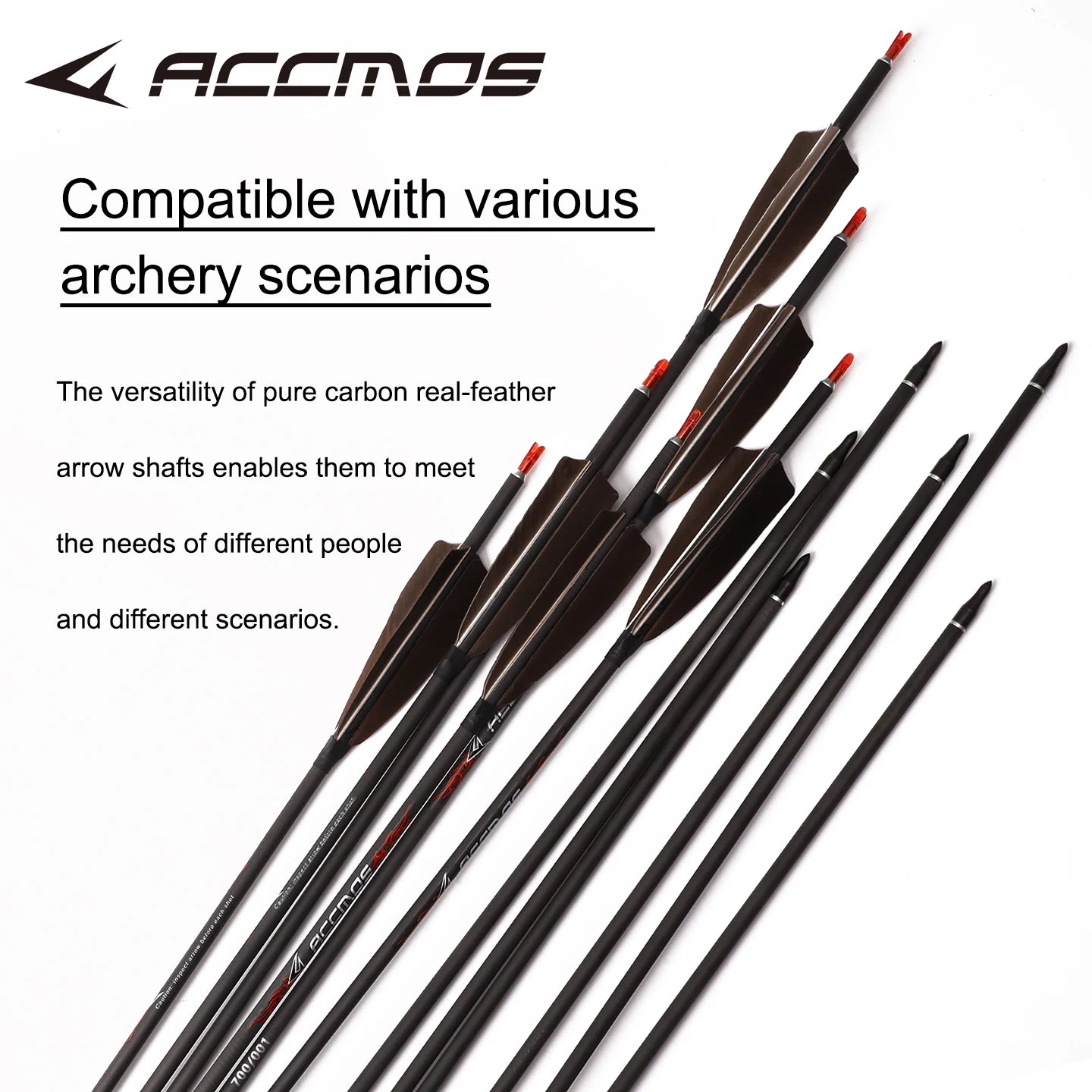 ACCMOS 6 Pure Carbon Arrows ID6 Spine 250 300 350 400 500 600 700 800