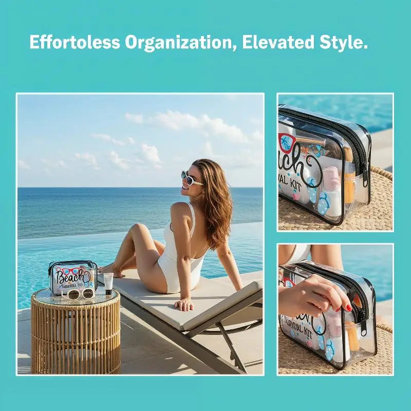 Clear PVC Travel Toiletry & Makeup Bag – Waterproof Organizer