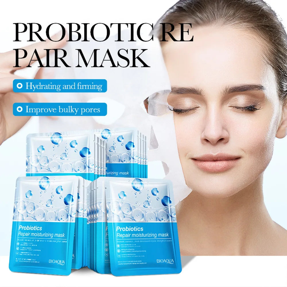BIOAOUA Probiotic Facial Mask 10-Pack – Acne & Deep Hydration