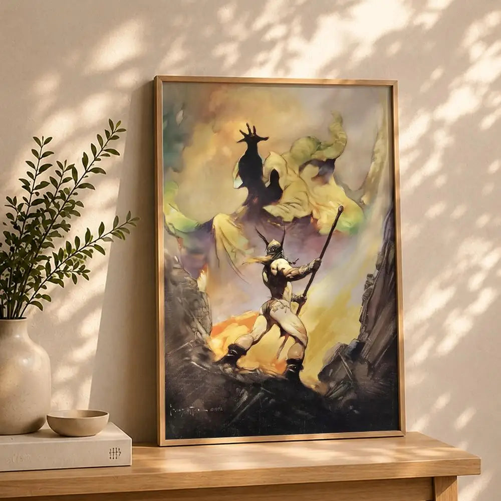 Frank Frazetta HD Poster – Self-Adhesive Waterproof Wall Art Wall Art Poster Peaceful Pleasures Health and Wellness White10 21X30cmNoframe