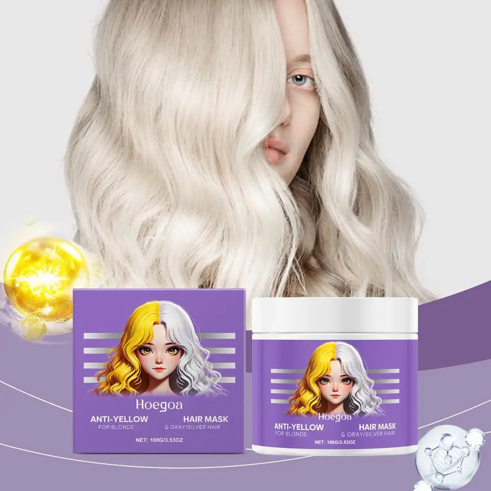 Purple Toning Hair Mask 100g – Anti-Yellow Keratin Deep Conditioner for Blonde, Silver & Gray Hair Peaceful Pleasures Health and Wellness