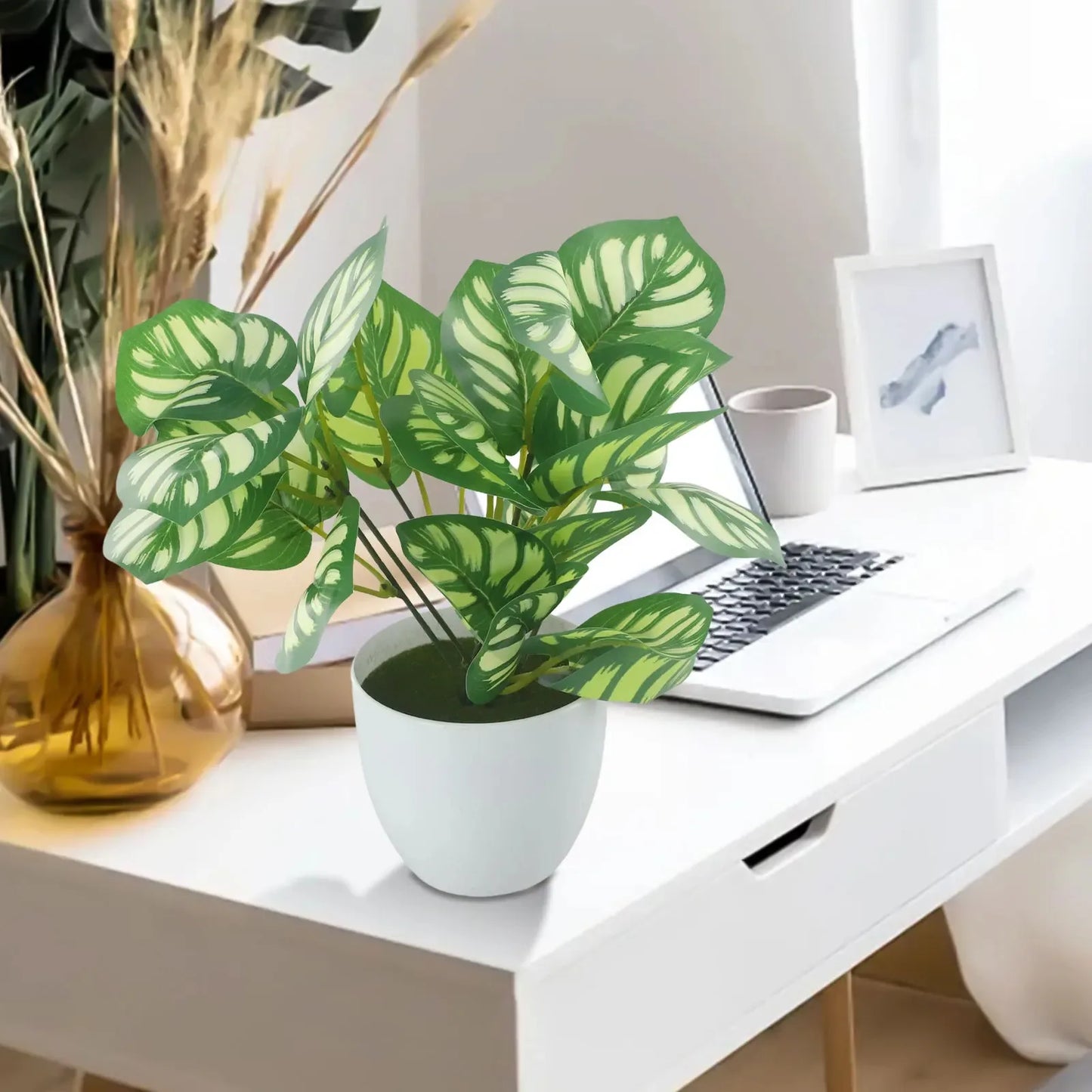 Artificial Bonsai Plant Pot | Fake Foliage Home Office Decor