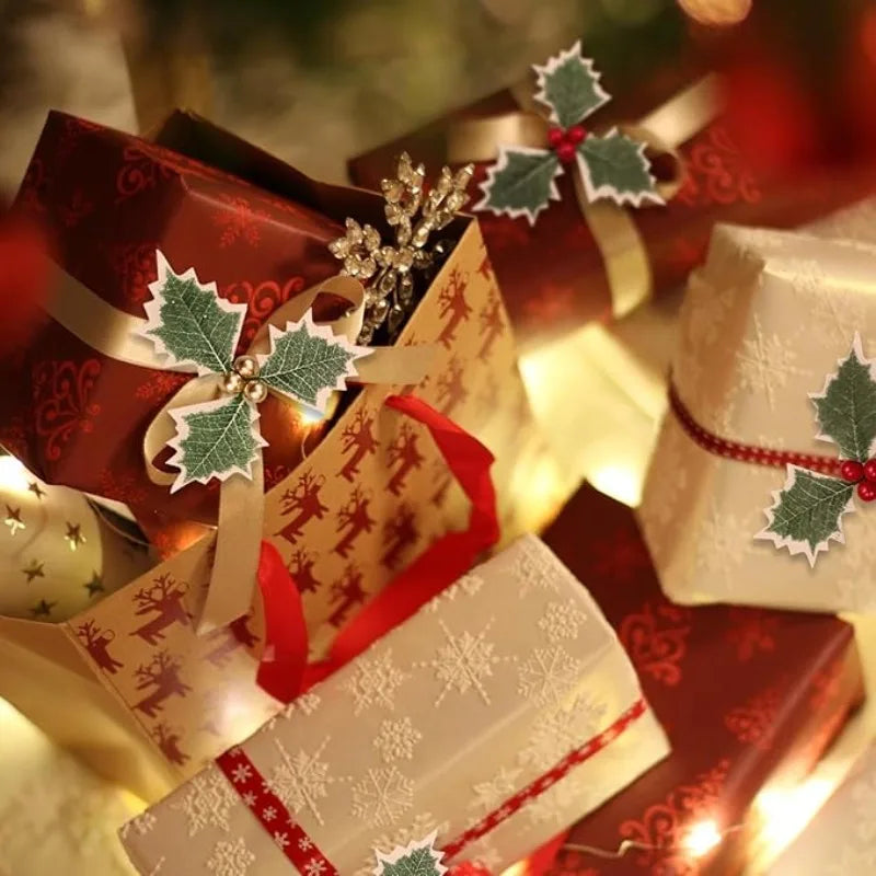 Artificial Christmas Holly Leaves & Red Berries – DIY Wreath Decor