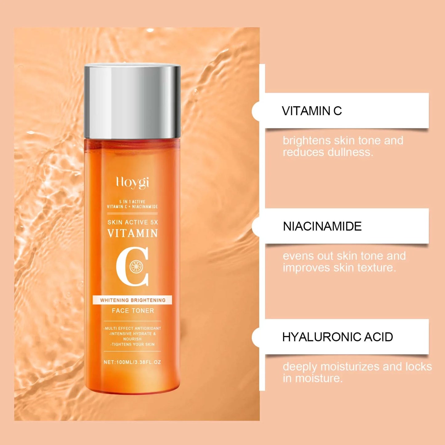 Vitamin C Brightening Toner – Niacinamide & Hyaluronic Acid