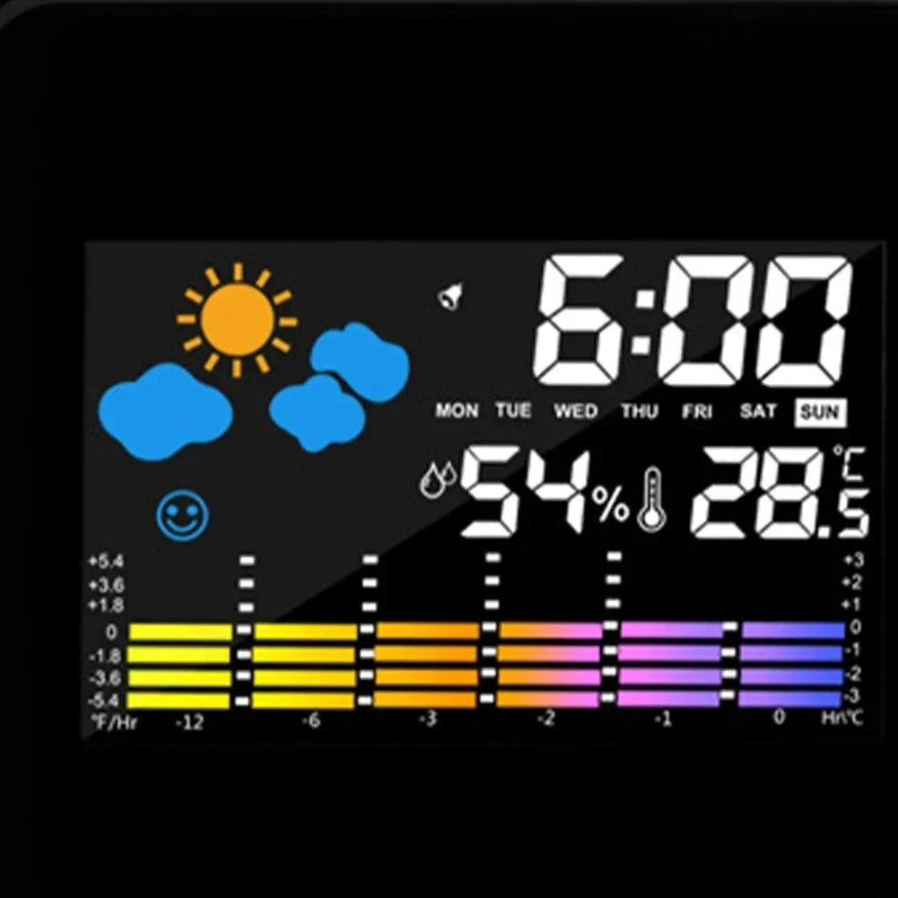 LED Rotating Projection Digital Alarm Clock Color Screen Display Home Desktop Decoration Peaceful Pleasures Health and Wellness