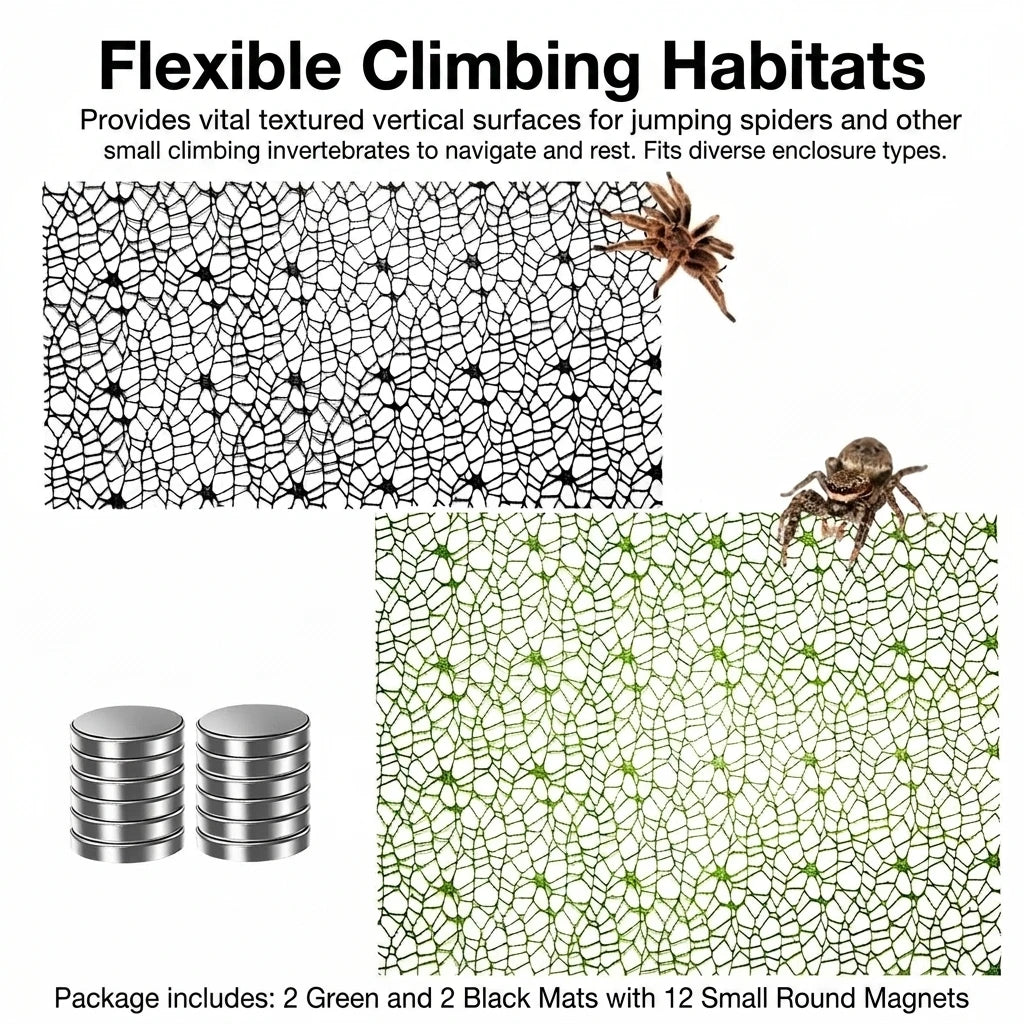 Climbing Net for Jumping Spiders 20x12 Inch Eco-friendly Habitat Accessory Compatible with Mantis Tarantula Peaceful Pleasures Health and Wellness