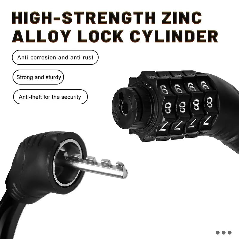4-Digit Combination Cable Bike Lock – Bicycle & Scooter Security