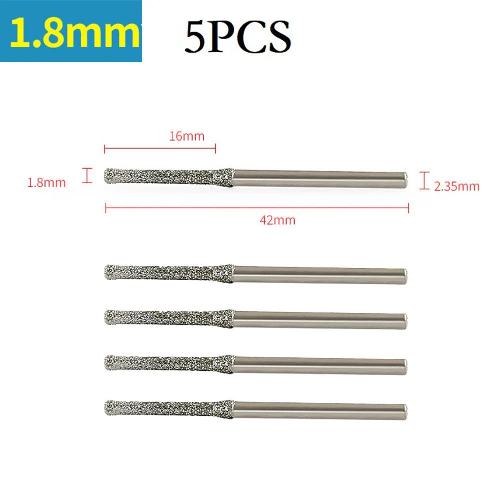 Diamond Drill Bits for Glass & Jewelry – 5 Pack (0.8–2.5mm)