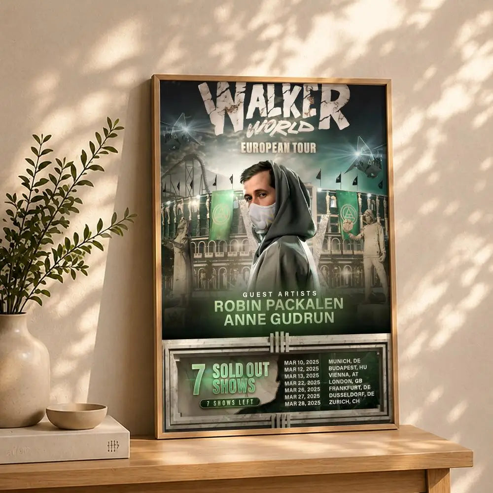 Alan Walker HD Self-Adhesive Waterproof Wall Art Poster Wall Art Poster Peaceful Pleasures Health and Wellness White11 30X40cmNoframe