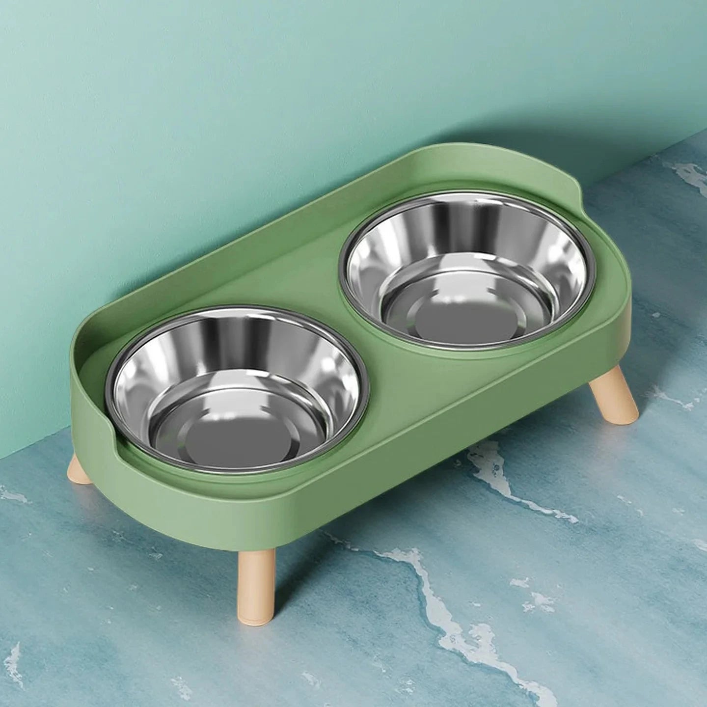 Elevated Pet Feeder – Dual Stainless Steel Bowls | Raised Stand
