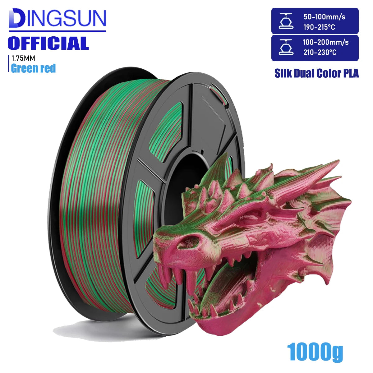 3D Maliang Dual Color Silk PLA Filament 1.75mm – 4-Pack