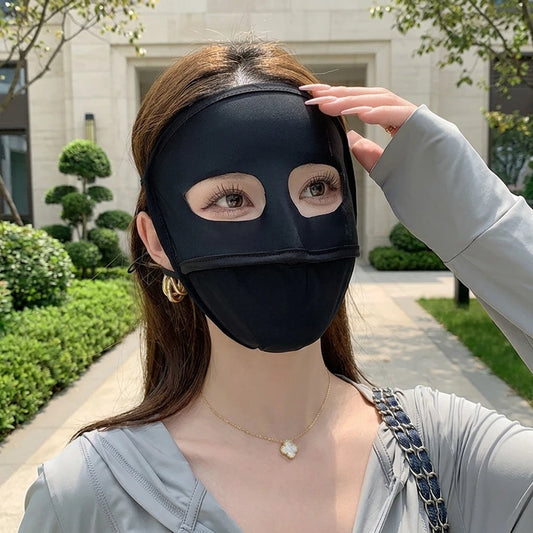 Women's Ice Silk Full Face UV Protect Mask 3D Fit Summer Breathable UPF50+ Peaceful Pleasures Health and Wellness