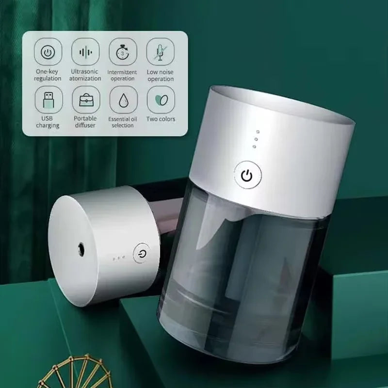 Car Essential Oil Diffuser Electric Fragrance Oil Diffuser Car Air Freshener Waterless Rechargeable Ultrasonic Mini Air Purifie Peaceful Pleasures Health and Wellness
