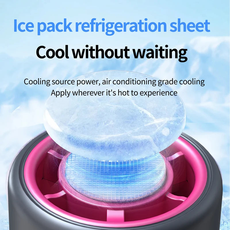 Mini Ice Cooling Portable Fan Turbo High Speed Handheld Fan Long Battery Life USB Rechargeable Foldable For Outdoor Travel Peaceful Pleasures Health and Wellness