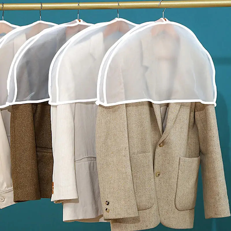 White Hanging Clothes Dust Covers Transparent Window Garment Storage Bags with Zipper Suit Dress Coat Protector for Wardrobe Peaceful Pleasures Health and Wellness