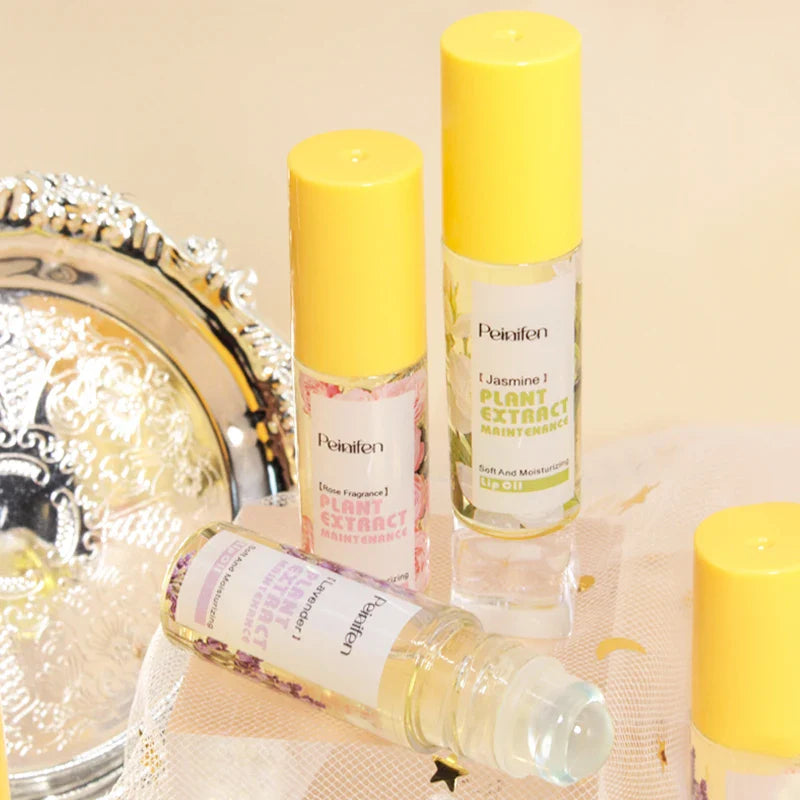 PEINIFEN Plant Essence Lip Oil 3-Pack – Rose, Jasmine & Lavender