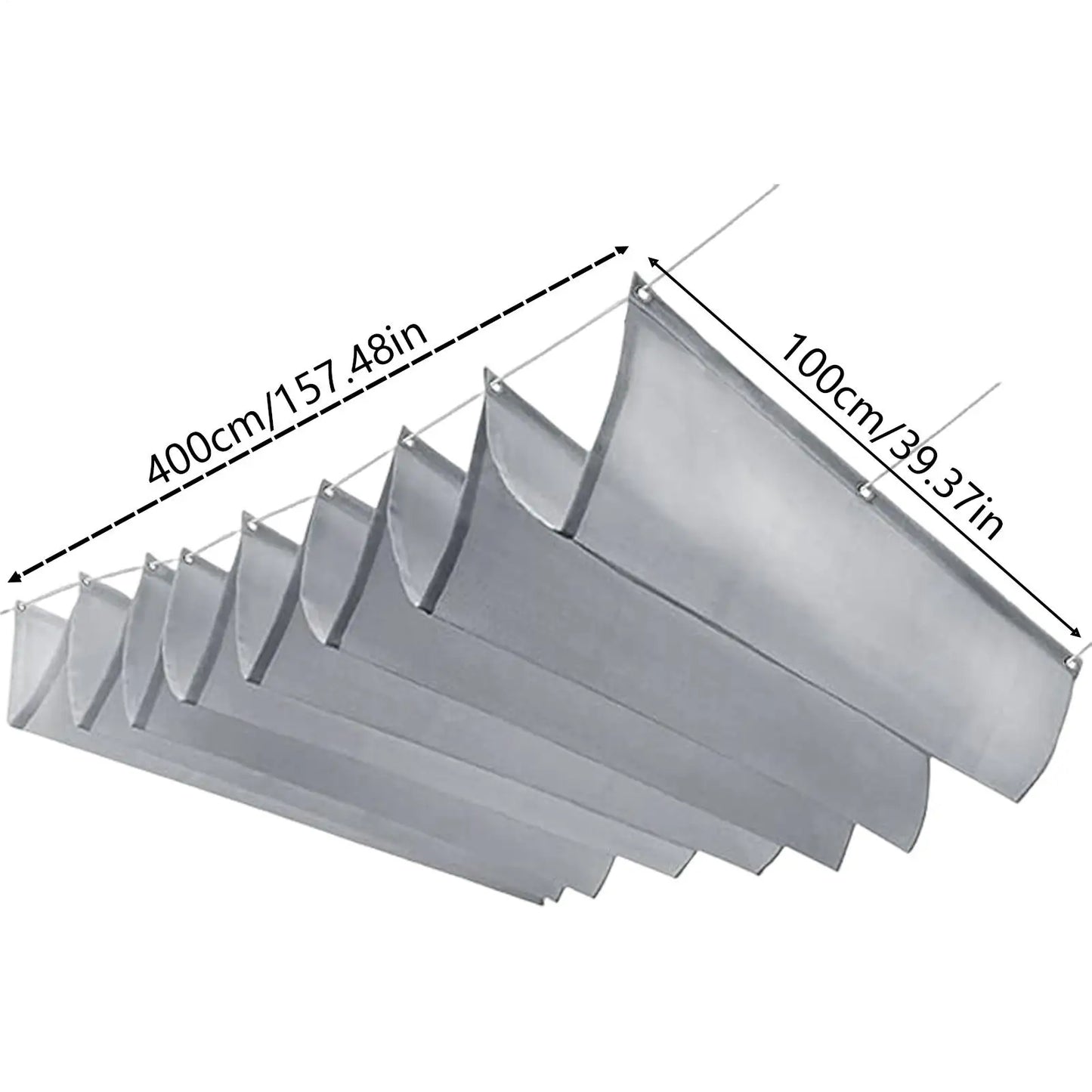 Heavy Duty Waterproof Retractable Shade Sail | Wavy Patio Tarp