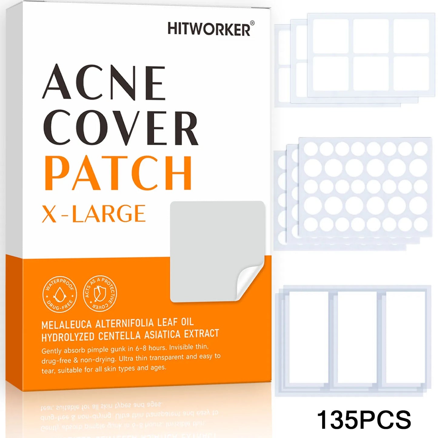 Hydrocolloid Acne Patches | Alcohol-Free Pimple Dots 18/36/135ct