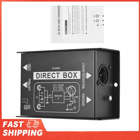 Professional Single Channel Passive DI-Box Direct Injection Audio Box Peaceful Pleasures Health and Wellness