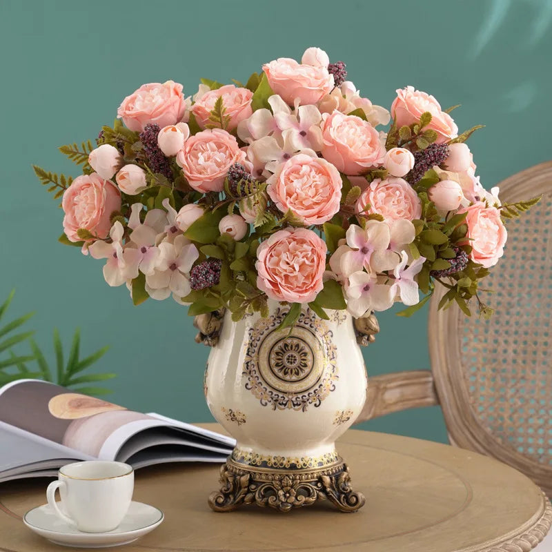 Artificial Silk Peony Hydrangea Flowers – Wedding & Home Decor