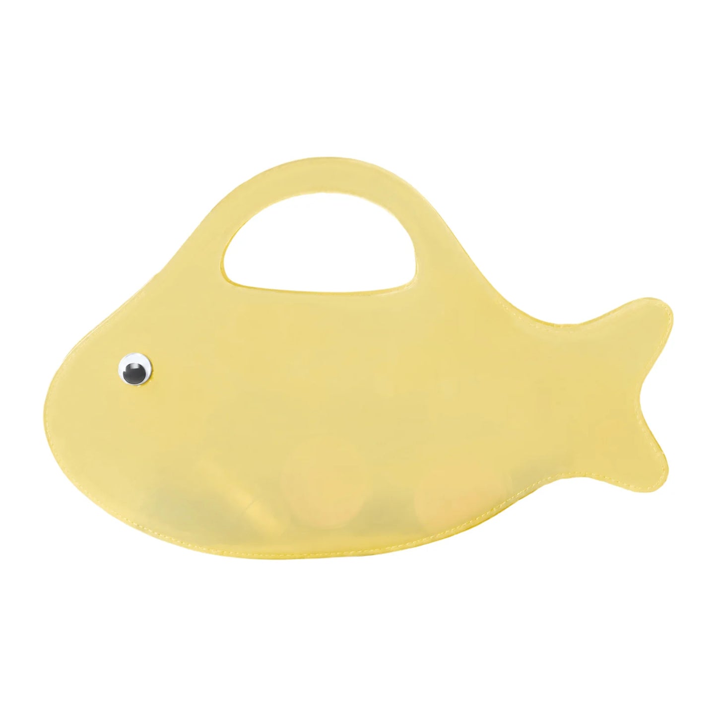 Funny Fish-Shape Clutch Purse Large Capacity Cute Solid Color Tote Handbag Transparent Lightweight Commute Clear Jelly Pack Peaceful Pleasures Health and Wellness